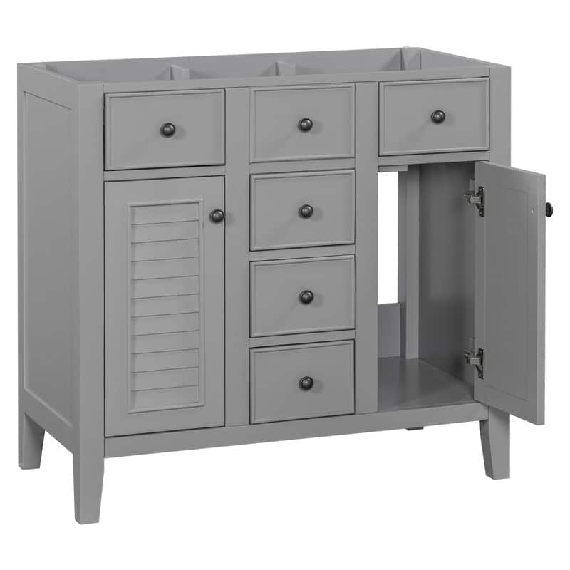 36" Bathroom Vanity Without Sink, Base Only, 2 and 5